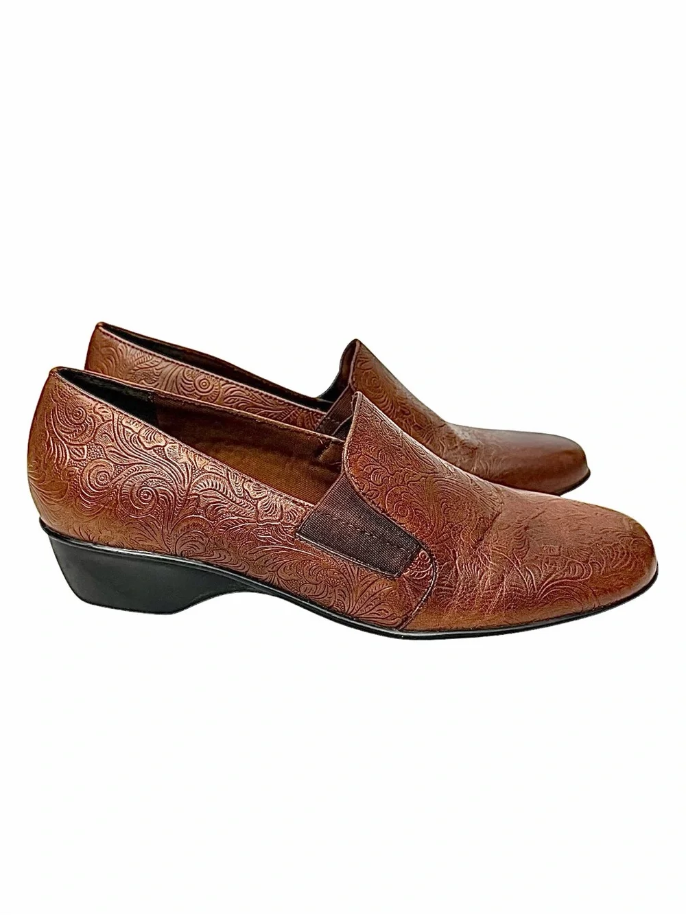 Walking Cradles Embossed Leather Clog Dress Loafers Women’s Size 7M Pre-Owned